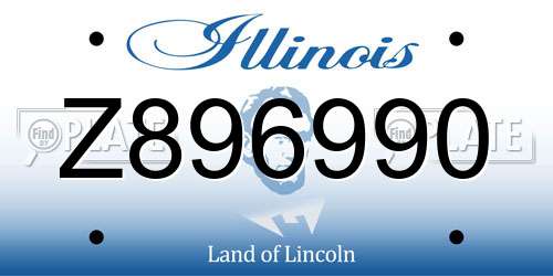 Z896990 Illinois License Plate