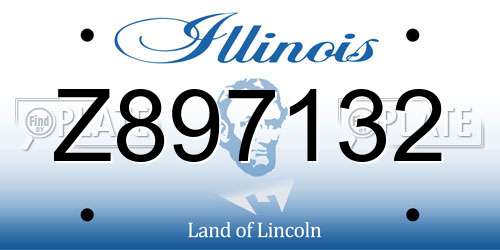 Z897132 Illinois License Plate