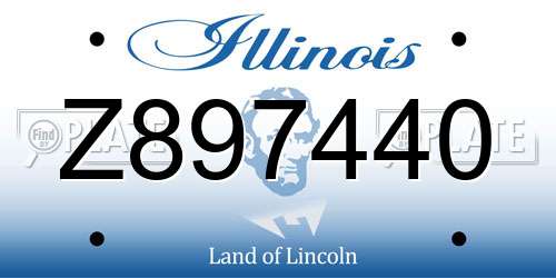 Z897440 Illinois License Plate