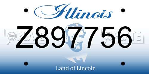 Z897756 Illinois License Plate