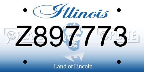 Z897773 Illinois License Plate