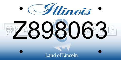 Z898063 Illinois License Plate