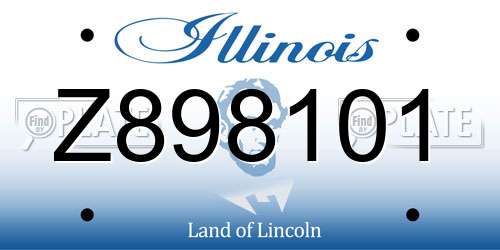 Z898101 Illinois License Plate
