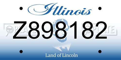 Z898182 Illinois License Plate
