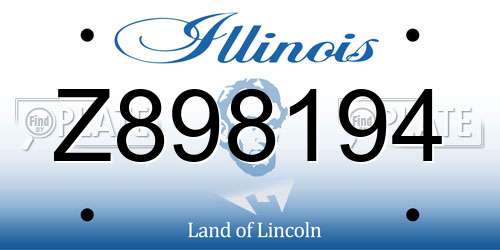 Z898194 Illinois License Plate