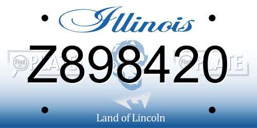 Z898420 Illinois License Plate