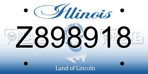 Z898918 Illinois License Plate