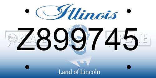Z899745 Illinois License Plate