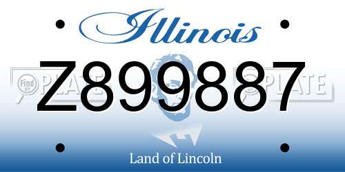 Z899887 Illinois License Plate