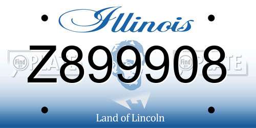 Z899908 Illinois License Plate