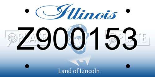 Z900153 Illinois License Plate