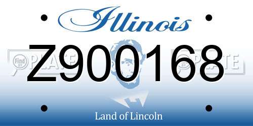 Z900168 Illinois License Plate