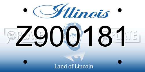 Z900181 Illinois License Plate