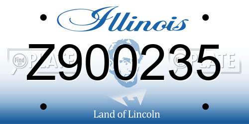Z900235 Illinois License Plate