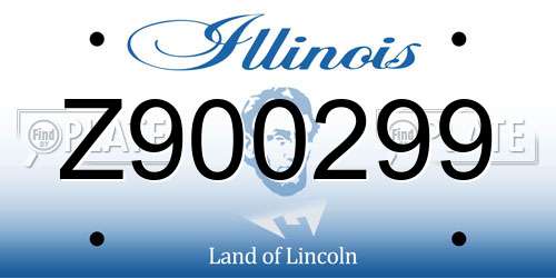 Z900299 Illinois License Plate
