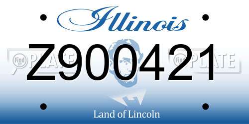 Z900421 Illinois License Plate