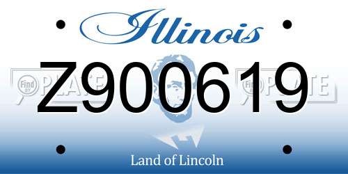 Z900619 Illinois License Plate