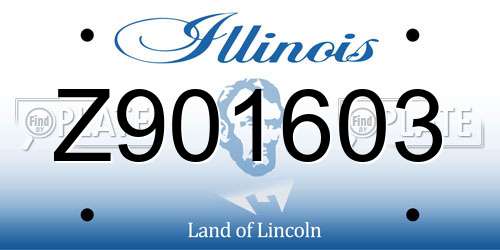 Z901603 Illinois License Plate