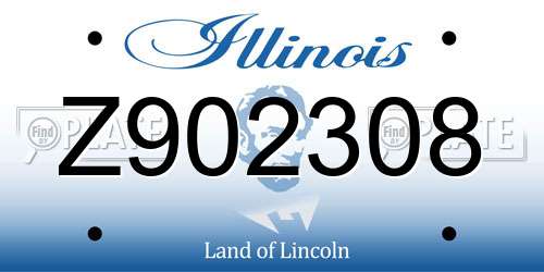 Z902308 Illinois License Plate