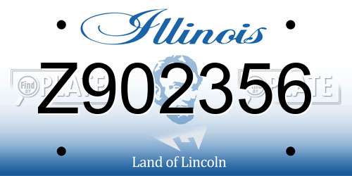 Z902356 Illinois License Plate