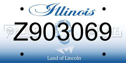 Z903069 Illinois License Plate