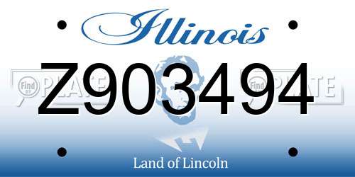 Z903494 Illinois License Plate