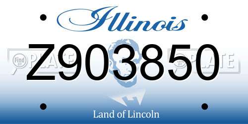 Z903850 Illinois License Plate
