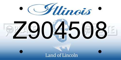 Z904508 Illinois License Plate
