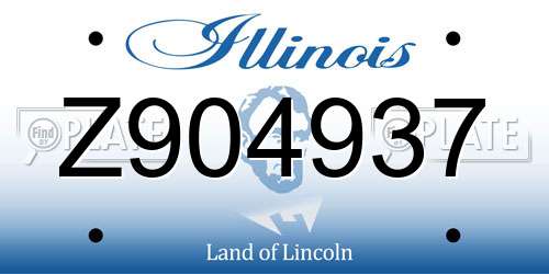 Z904937 Illinois License Plate