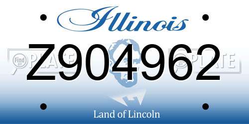 Z904962 Illinois License Plate