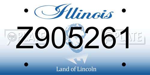 Z905261 Illinois License Plate
