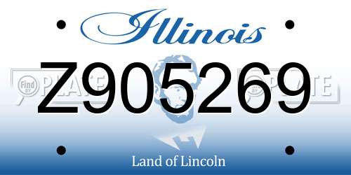 Z905269 Illinois License Plate