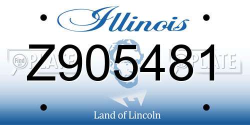 Z905481 Illinois License Plate