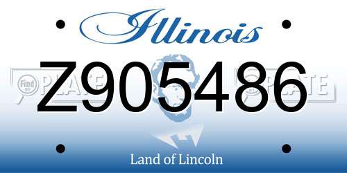 Z905486 Illinois License Plate