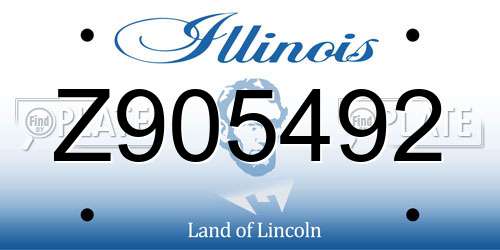 Z905492 Illinois License Plate