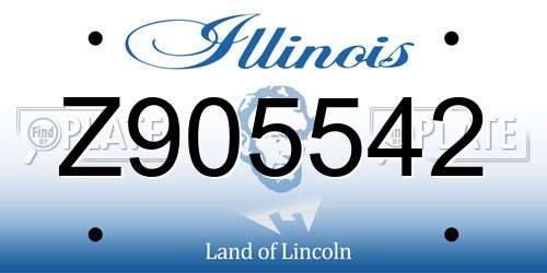 Z905542 Illinois License Plate