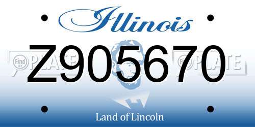 Z905670 Illinois License Plate
