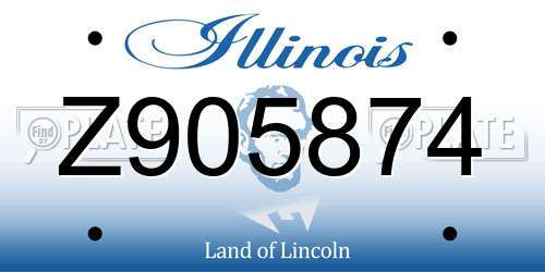 Z905874 Illinois License Plate