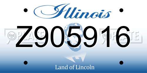 Z905916 Illinois License Plate