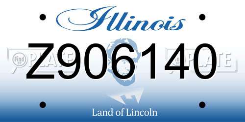 Z906140 Illinois License Plate