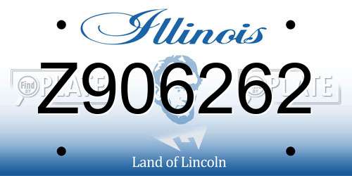 Z906262 Illinois License Plate