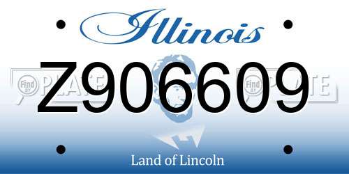 Z906609 Illinois License Plate