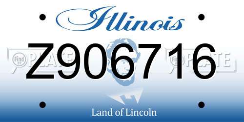 Z906716 Illinois License Plate