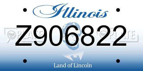 Z906822 Illinois License Plate