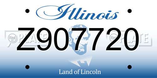 Z907720 Illinois License Plate