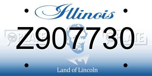 Z907730 Illinois License Plate