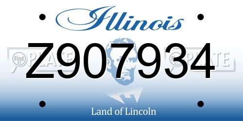 Z907934 Illinois License Plate