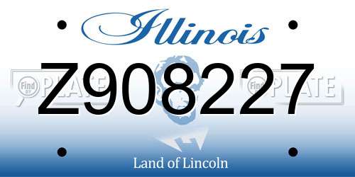Z908227 Illinois License Plate