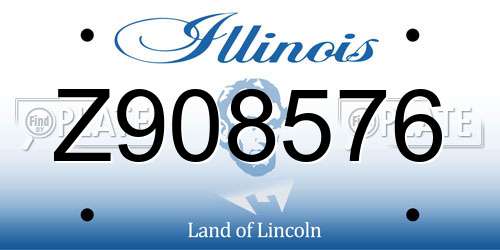 Z908576 Illinois License Plate