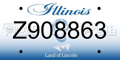 Z908863 Illinois License Plate